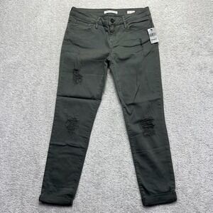 Mavi Jeans Womens 27/29 Olive Green Ada Boyfriend Distressed Ripped Cuffed NWT